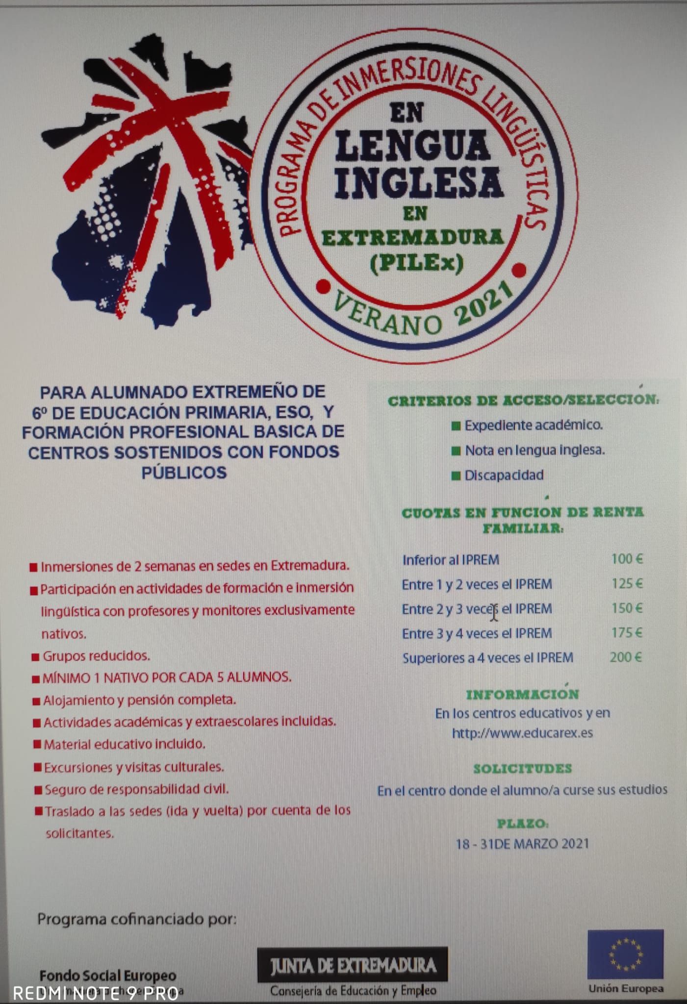 CARTEL INMERSIONES LINGÜÍSTICAS 2021