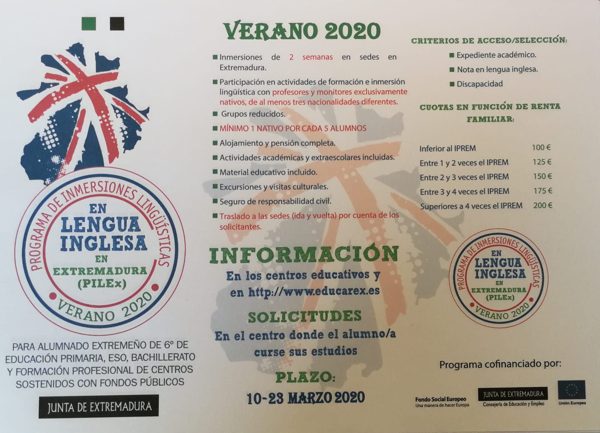 Tríptico Inmesiones Lingüísticas 2019 20